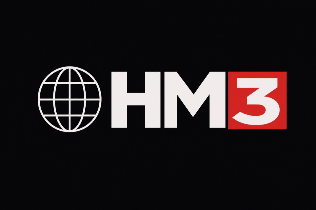 Globe with red chip, H and M separated